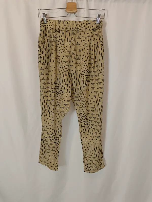 MUSA BY BOHO. Pantalón beige estampado T.s/m
