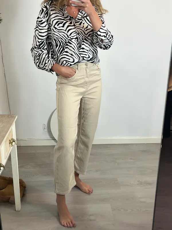 NA-KD. Pantalón denim beige T.38