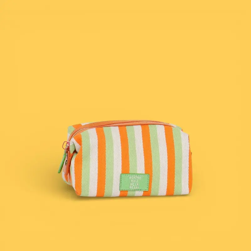 NECESESER LONA LINEAS NARANJA