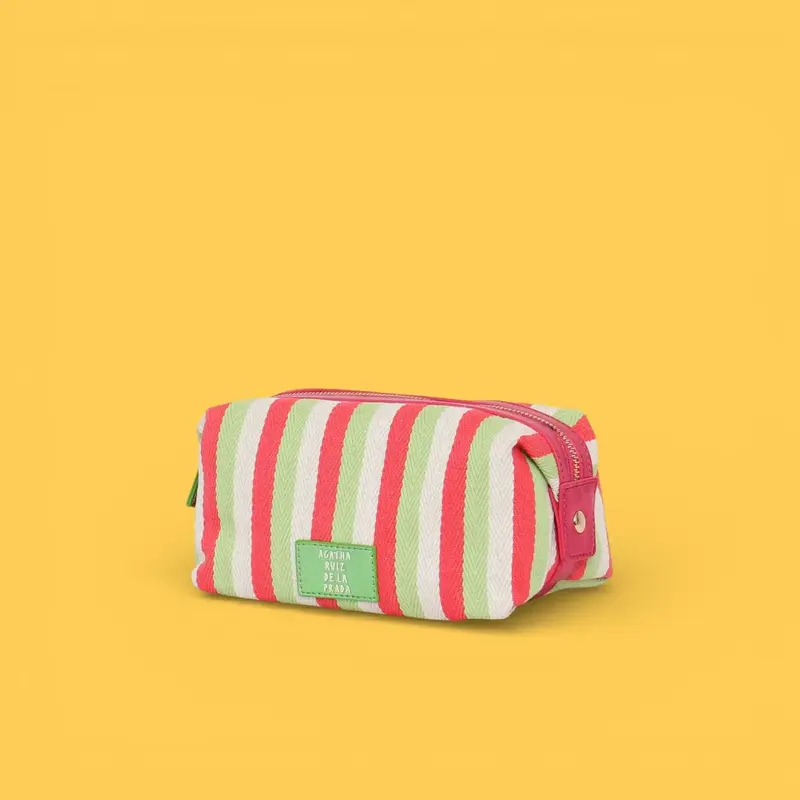 NECESESER LONA LINEAS ROSA