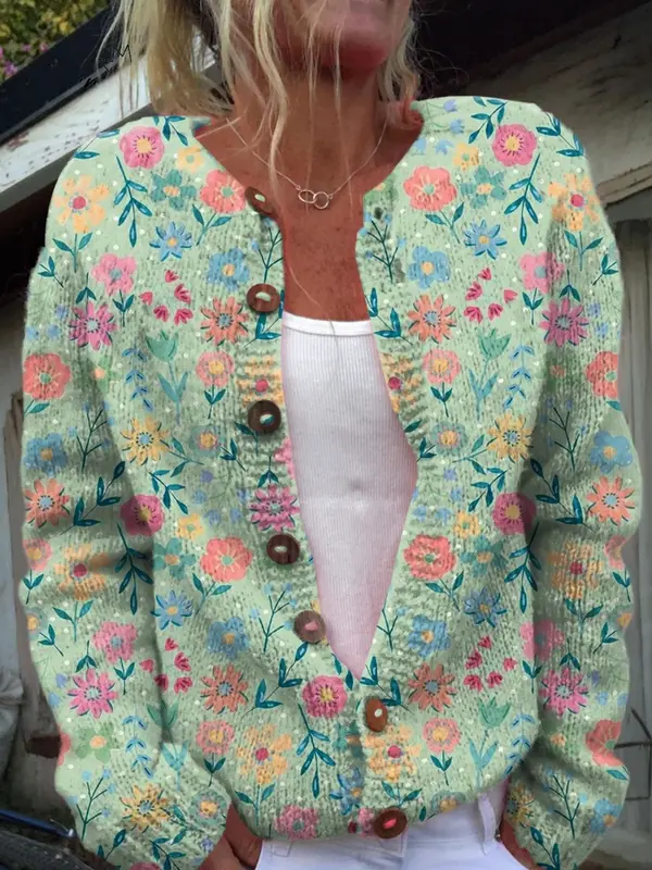 Nicoletta | Vintage Floral Women's Cardigan