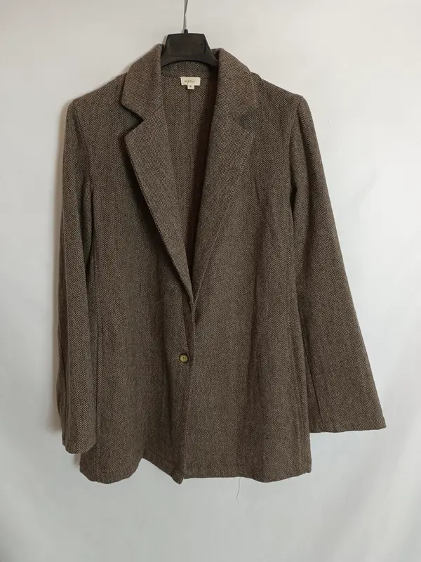 NICOLI. Blazer espiga marrón T.m