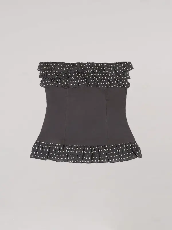 Night Noctis Brown Polka Dot Top