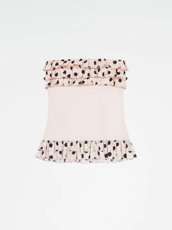 Noctis Beige Polka Dot Print Top