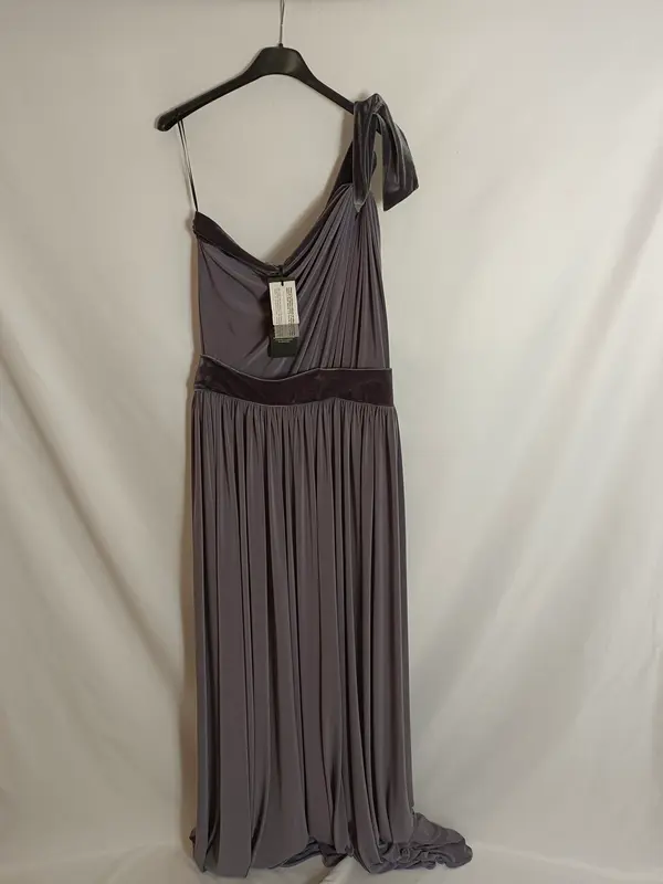 NURIBEL. Vestido largo gris T.42