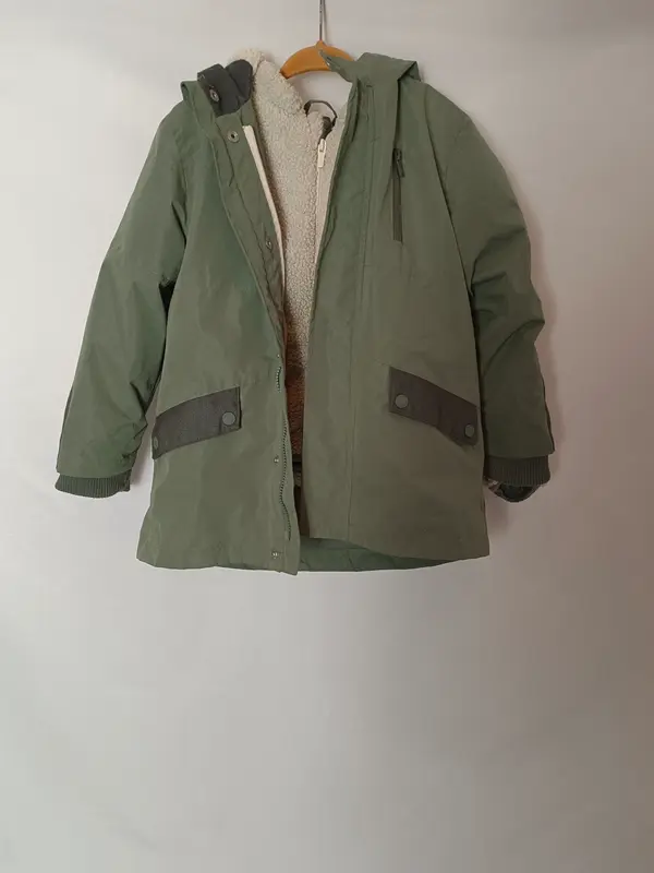OBAIBI. Parka verde capucha T.3 Años