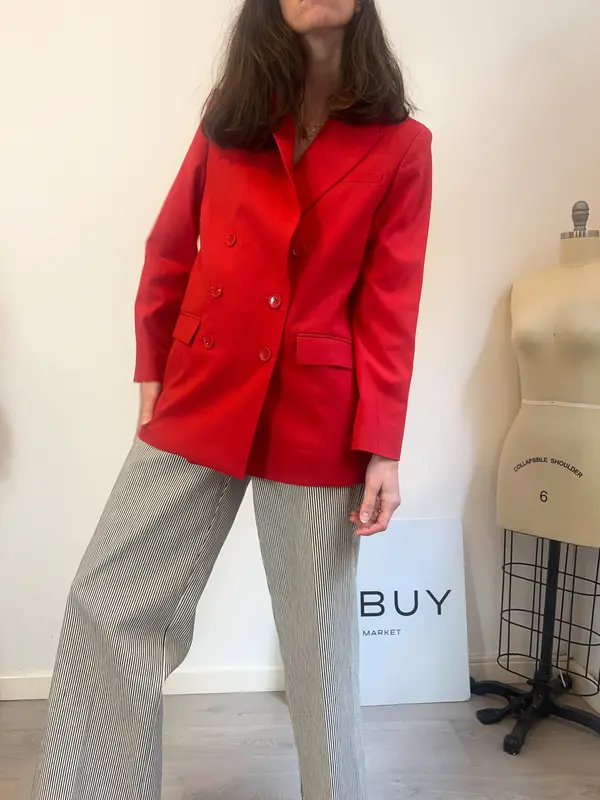 &OTHER STORIES. Blazer roja doble botonadura con lana T 36