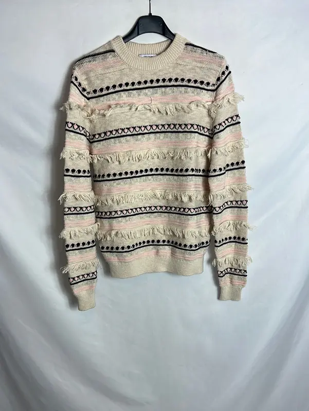 &OTHER STORIES . Jersey beige flecos . T S