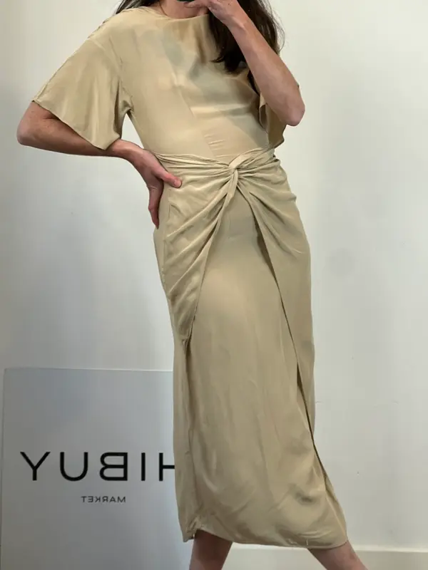 & OTHER STORIES. Vestido beige detalle cintura