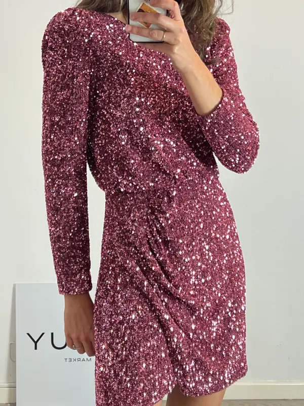 & OTHER STORIES. Vestido lentejuelas mini rosa
