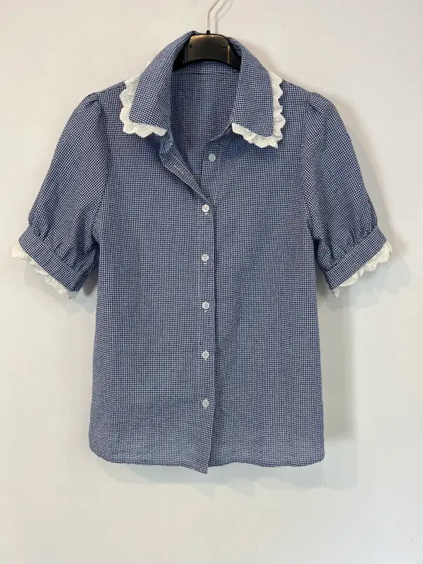 OTRAS. Blusa cuadros vichy croché Tu(s)