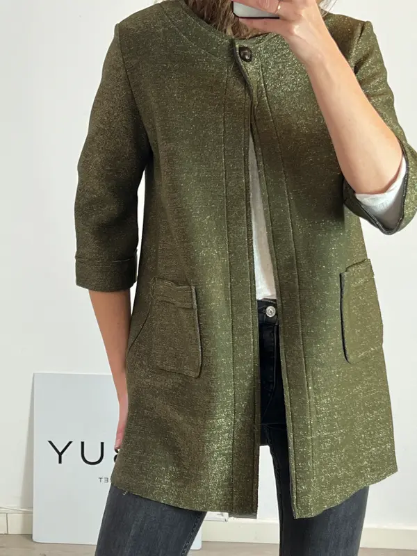 OTRAS. Chaqueta verde detalles hilos TU(S)