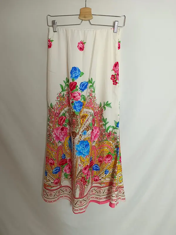 OTRAS. Falda midi flores T.m