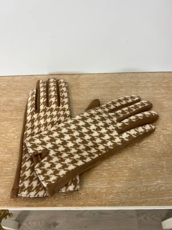 OTRAS. Guantes beige pata de gallo. T M