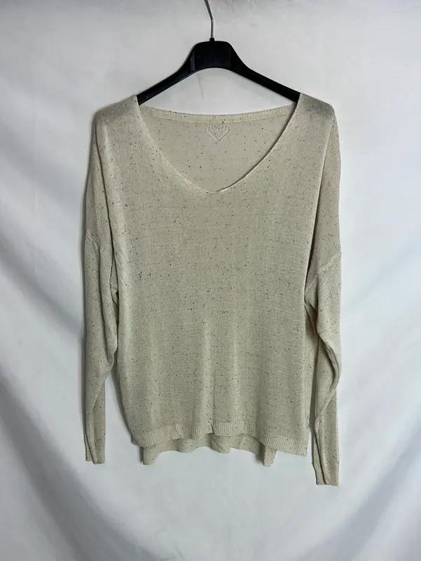 OTRAS. Jersey fino beige hilos colores. T s/m