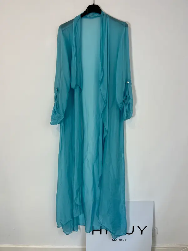 OTRAS. Kimono turquesa semi transparente .T S/M
