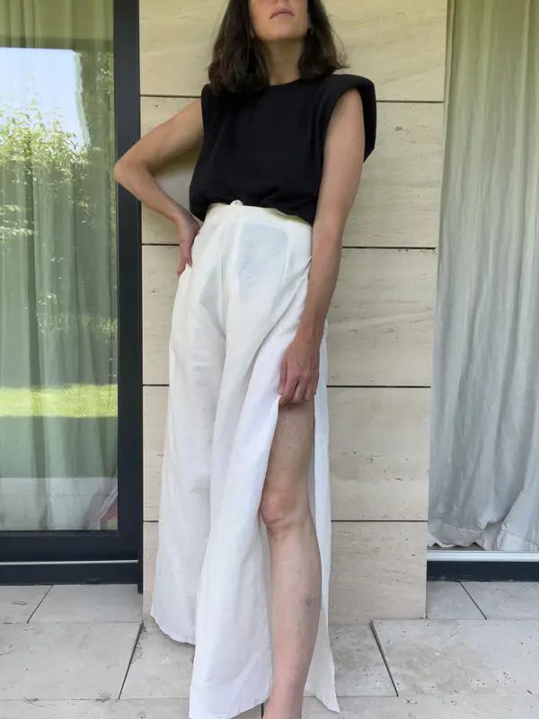OTRAS. Pantalón aberturas lino. T S/M