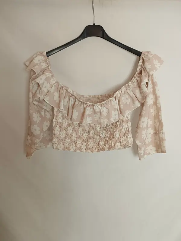 OTRAS. Top beige flores T.s/m