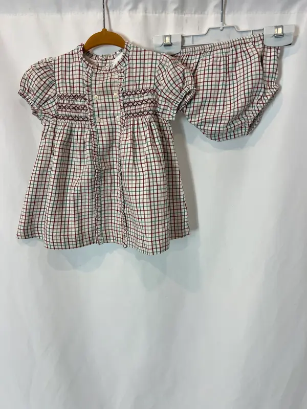 OTRAS. Vestido cuadros detalle nido de abeja. T 9 meses