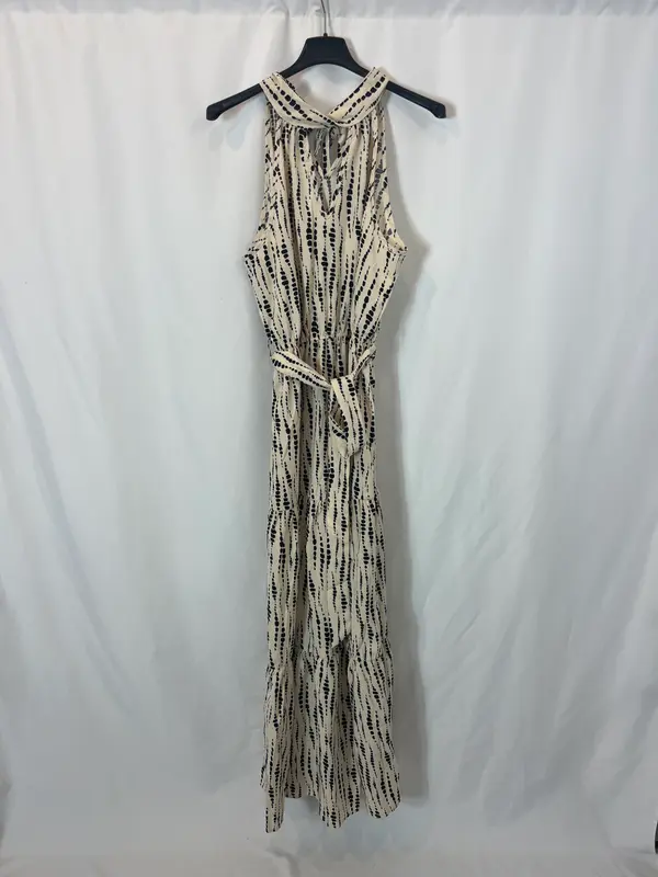 OTRAS. Vestido largo estampado cuello halter. T S
