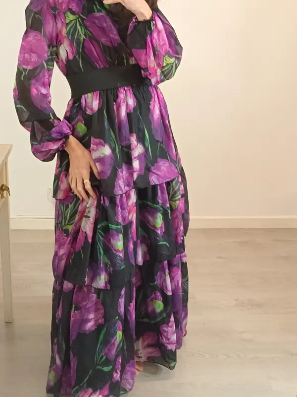 OTRAS. Vestido largo flores vaporoso T.s