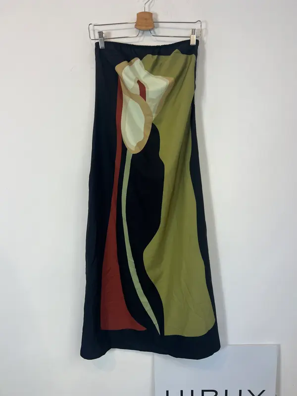 OTRAS. Vestido midi efecto pañuelo. T M