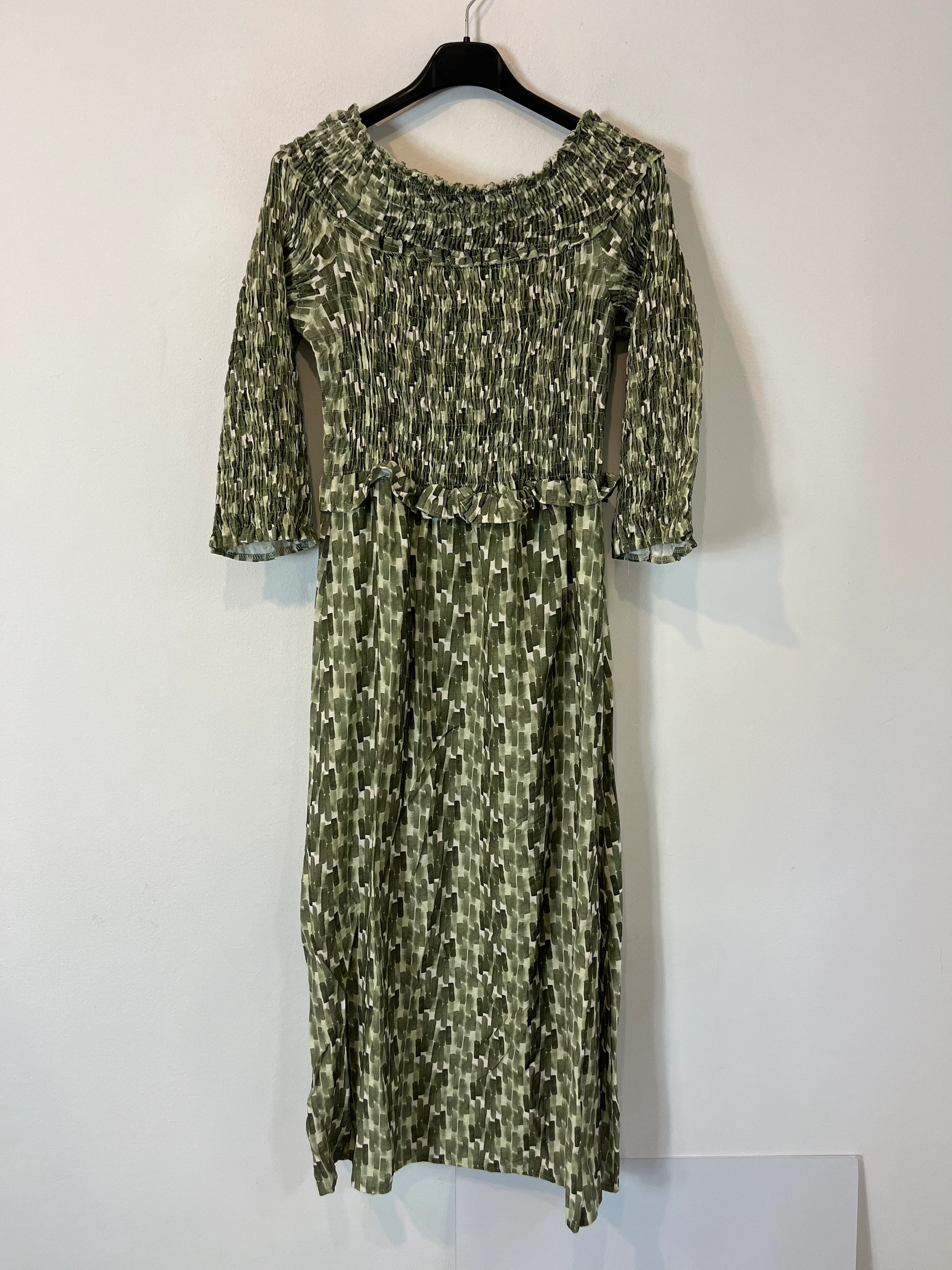 OTRAS. Vestido verde nido de abeja TU(S)