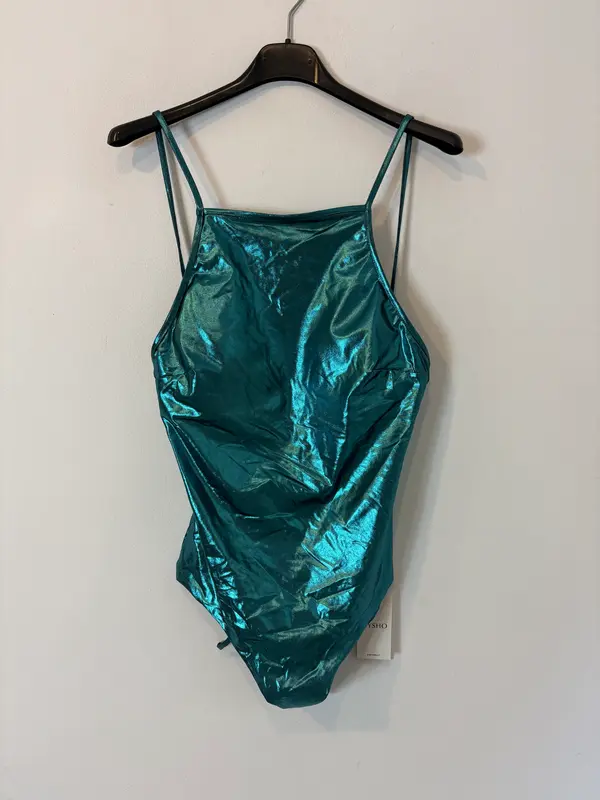 OYSHO. Bañador halter metalizado. T M