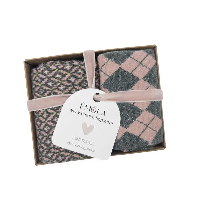 Pack Calcetines rosa y cris