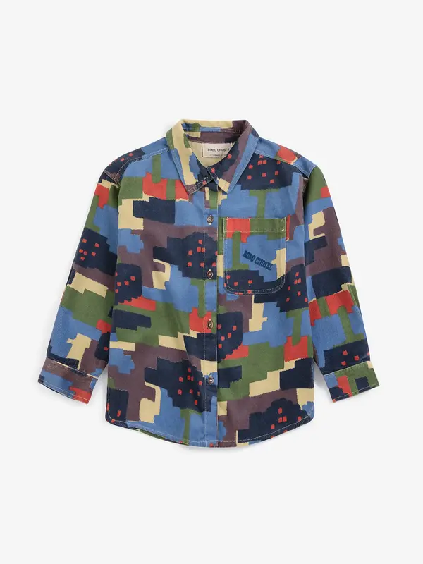 Paint Forest all over corduroy shirt