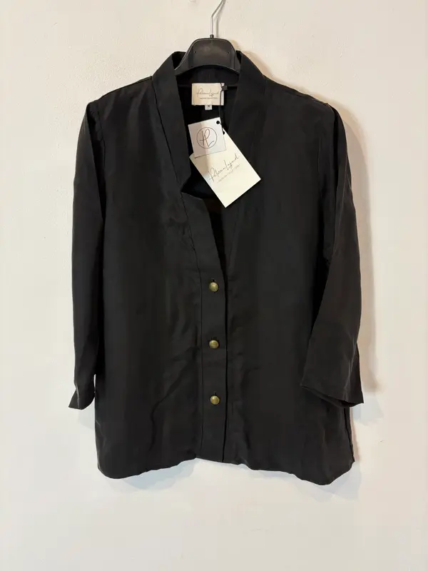 PALOMA LAYUD. Blusa negra cupró fluida