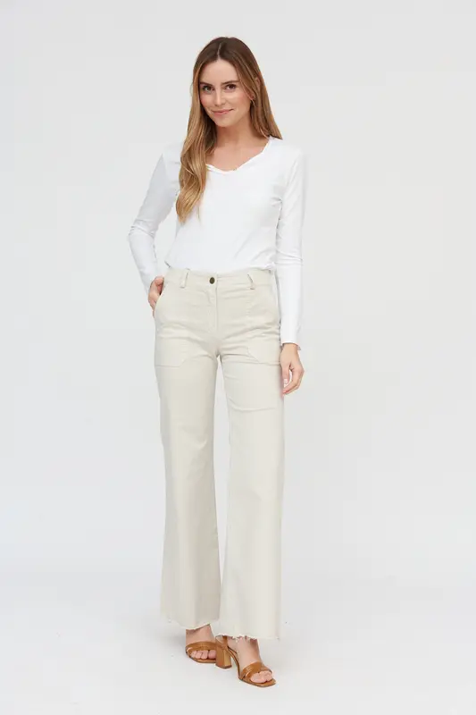 Pantalón Ancho Beige