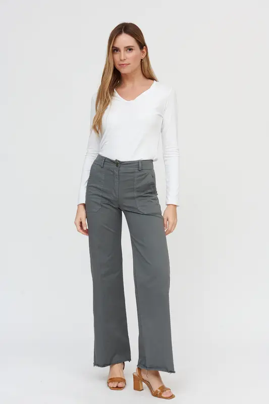 Pantalón Ancho Gris