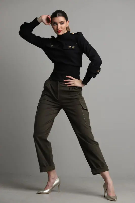 Pantalón CARMEN HORNEROS Cargo Pespuntes