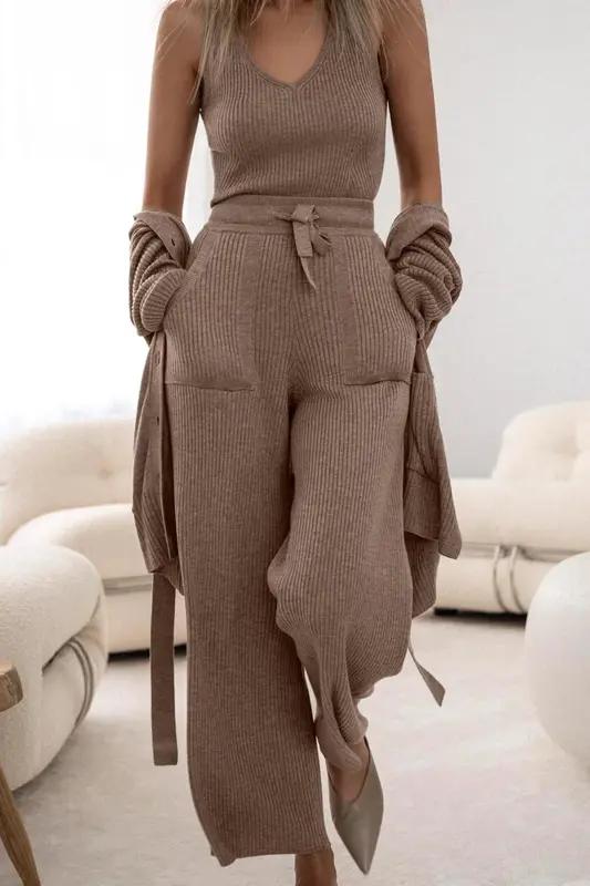 Pantalón de Canalé Georgie Cashblend Tawny Heather