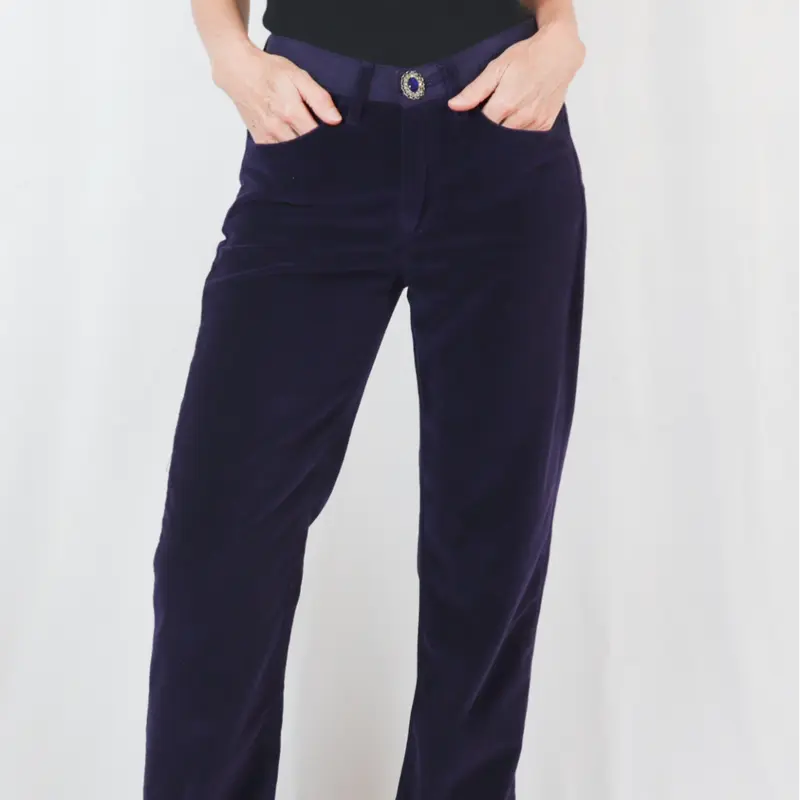 Pantalón de terciopelo morado XXX Kisses gai mattiolo