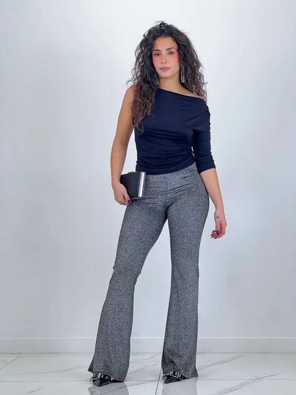 Pantalón flare glitter