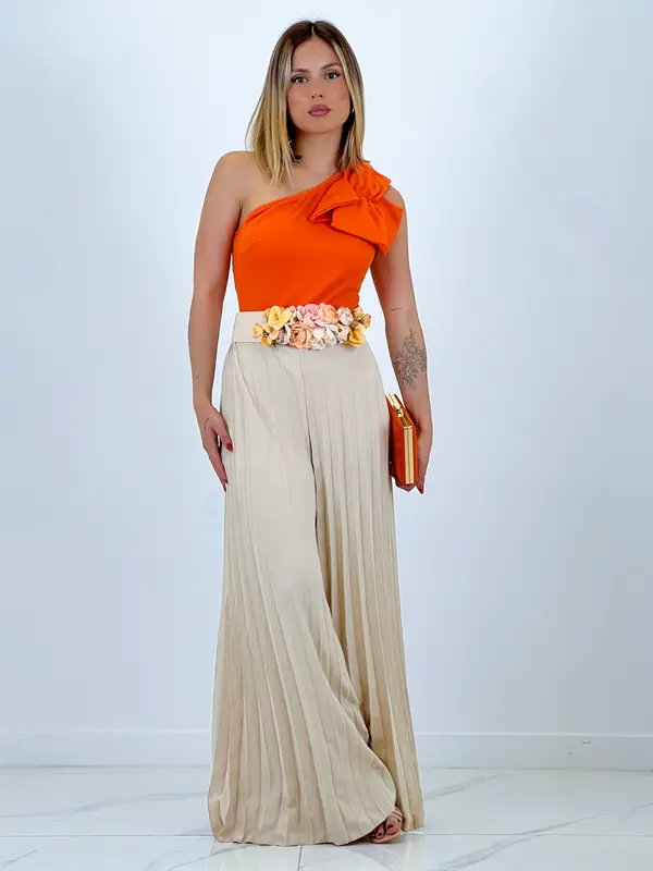 Pantalón plisado gasa Abril