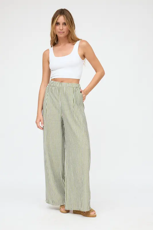 Pantalón Rayas Verde