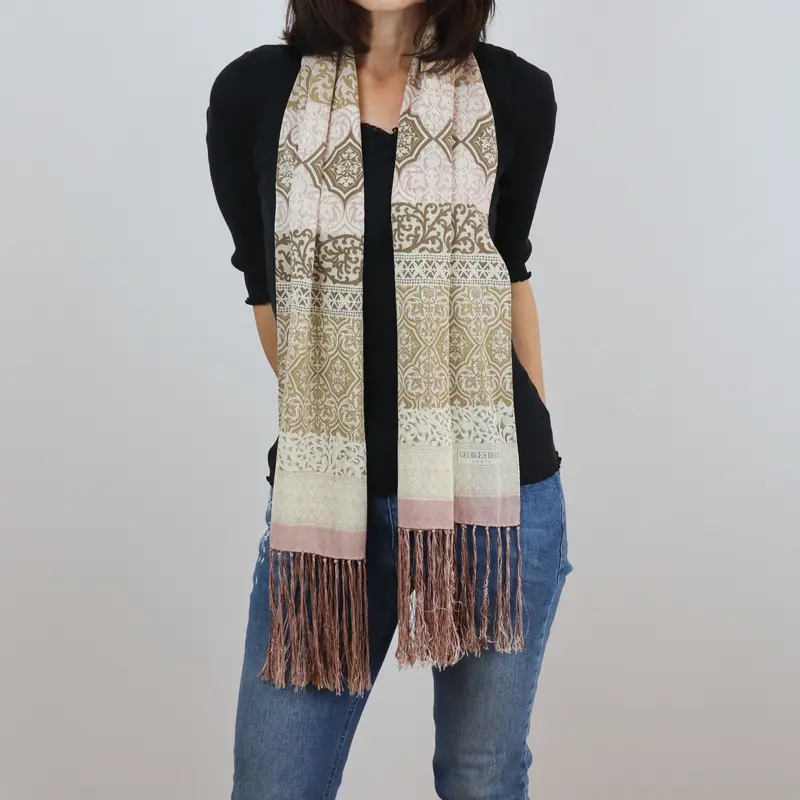 Pañuelo de seda tipo estola beige Georges Rech