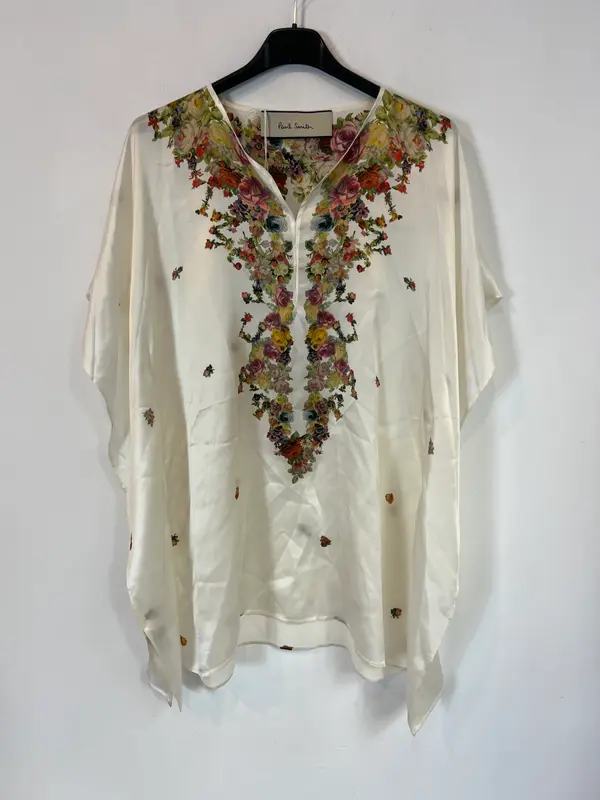 PAUL SMITH. Top seda estampado flores. T 40