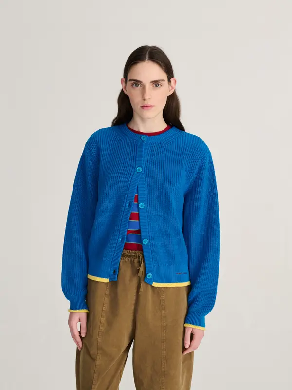 Pearl knitted cotton cardigan