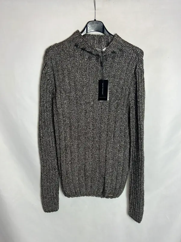 PEDRO DEL HIERRO. Jersey ocre jaspeado cuello alto. T M