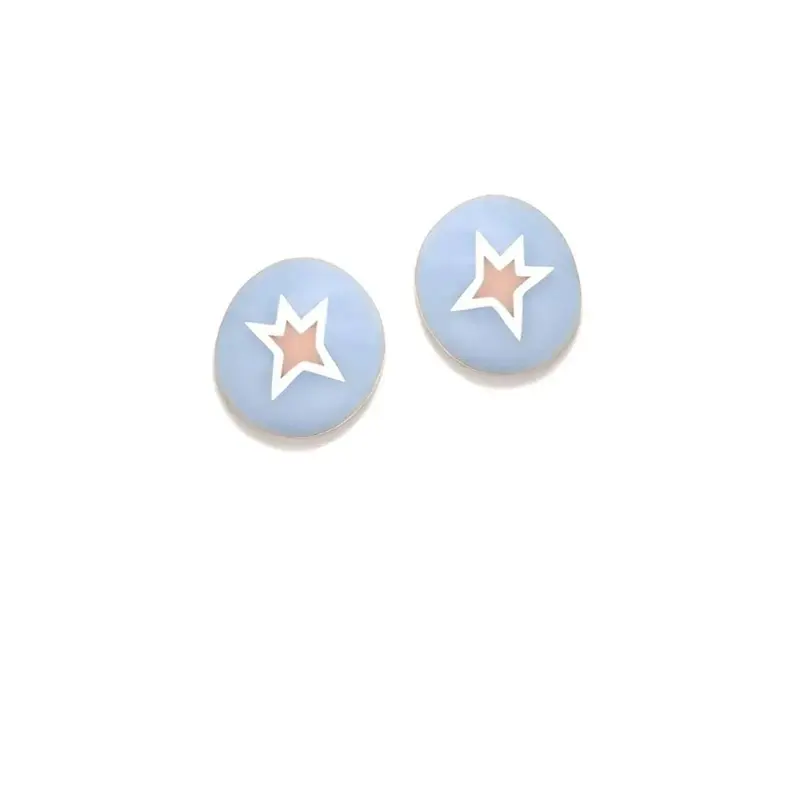 PENDIENTE FUN AZUL ESTRELLA ROSA
