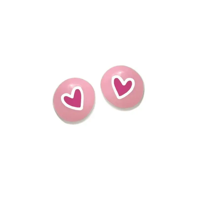 PENDIENTE FUN ROSA CORAZON