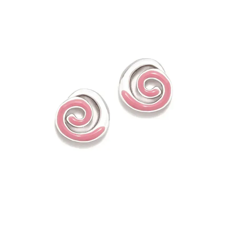 PENDIENTE SPIRAL ROSA