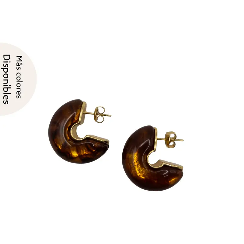 Pendientes aro nácar acero inoxidable