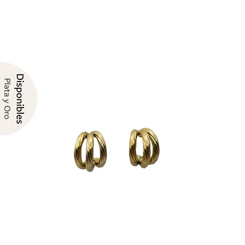 Pendientes aros triple acero inoxidable