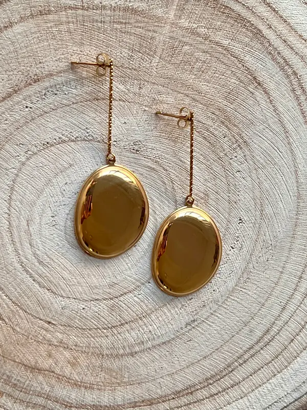 Pendientes Botón Dorado