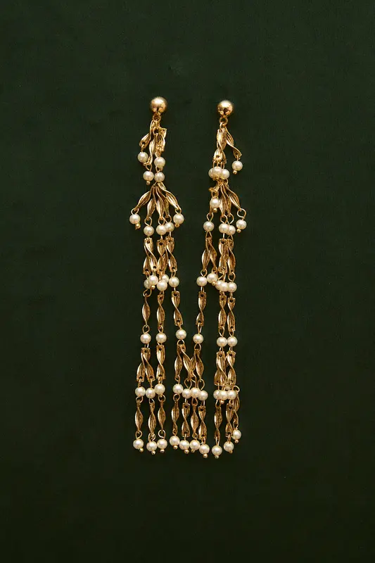 PENDIENTES CASCADA MERMAID ORO